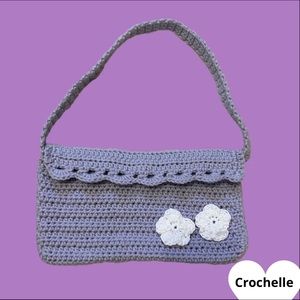 Crochet Lilac Purple Shoulder Bag